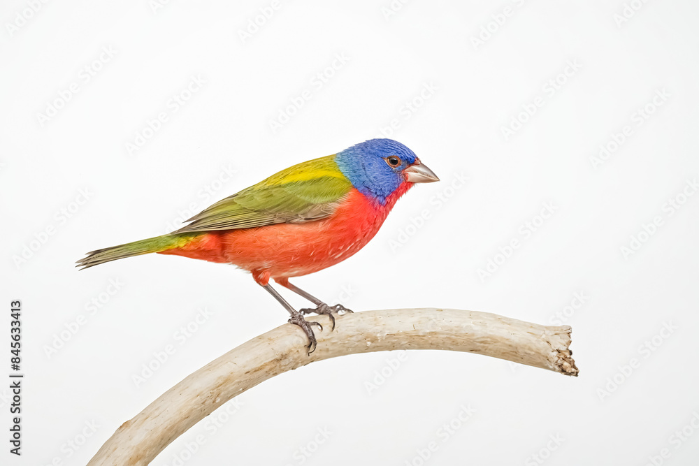 Colorful Painted Bunting Perched on a Branch Colorful Painted Bunting Perched on a Branch