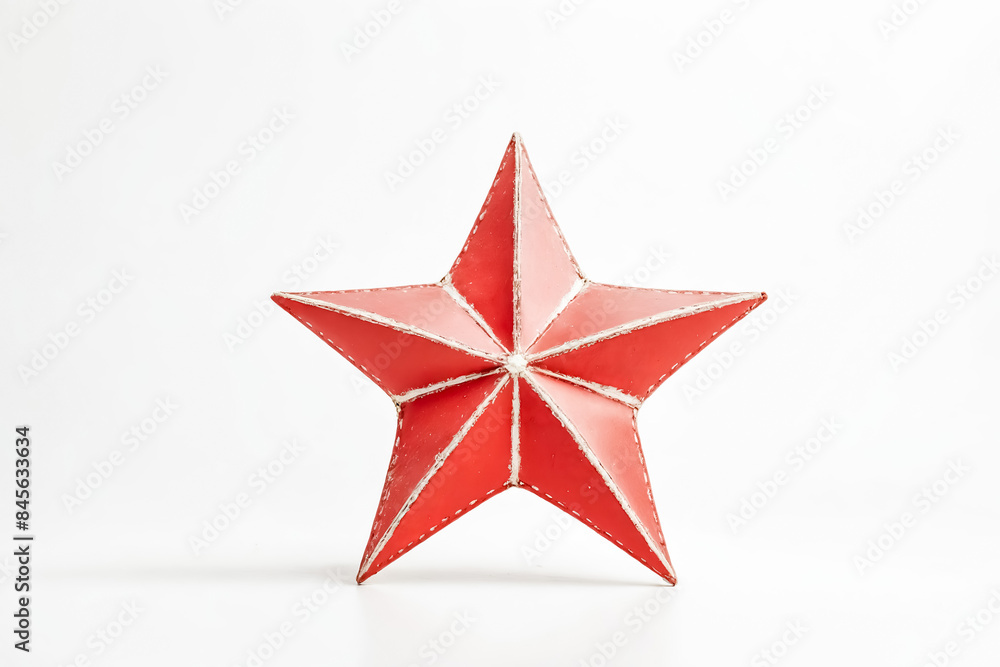 Fototapeta premium Red star on a white background