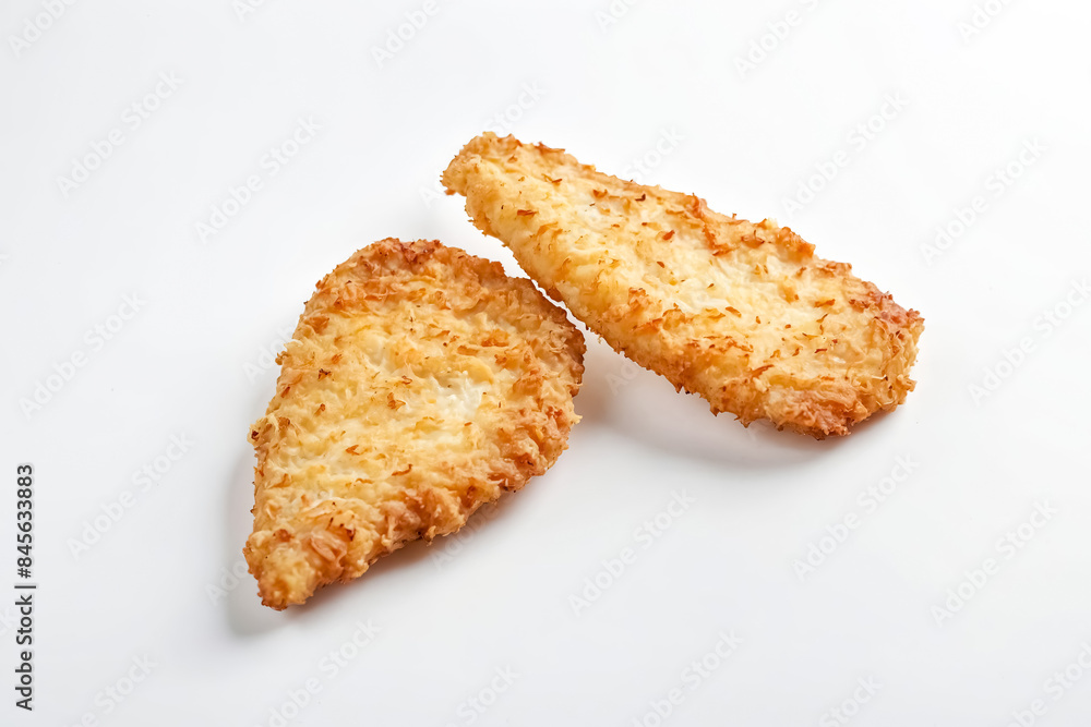 Two Coconut Cookies on White Background Two Coconut Cookies on White Background