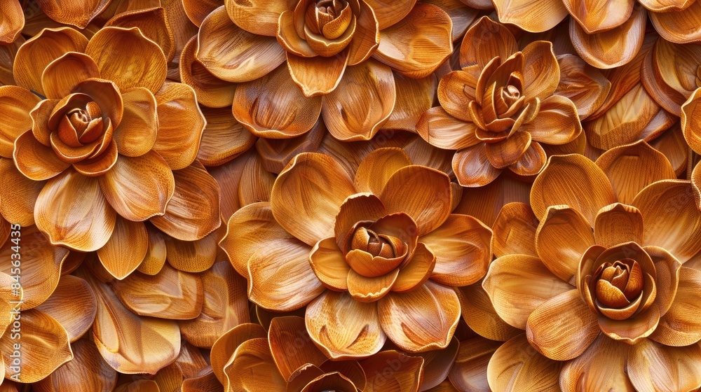 Wooden carved floral pattern background, 3D effect, detailed wood grain texture, traditional carving art style SEAMLESS PATTERN Wooden carved floral pattern background, 3D effect, detailed wood grain texture, traditional carving art style SEAMLESS PATTERN