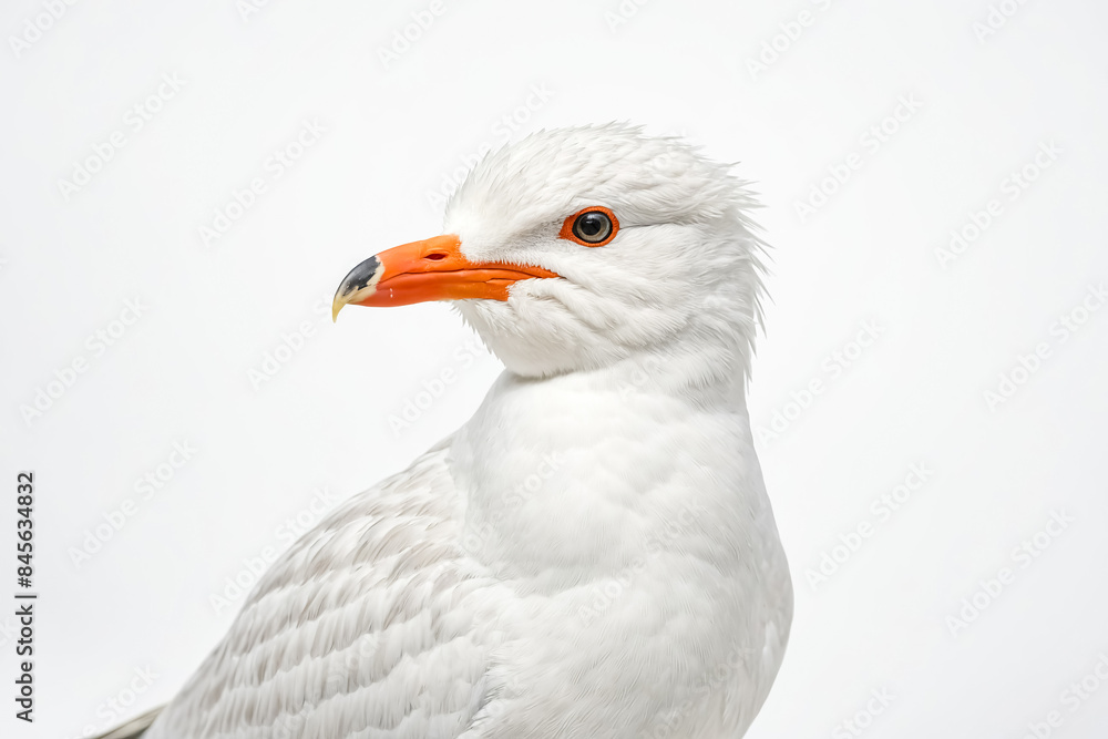 White Seabird with Orange Beak White Seabird with Orange Beak