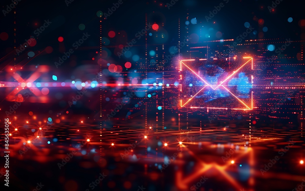 Abstract email, letter icon graphic tech image Abstract email, letter icon graphic tech image