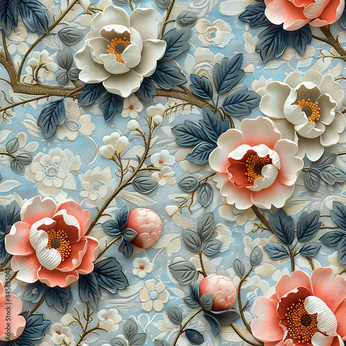 seamless botanical flower vintage pattern for Wallpaper, Fabric Prints, Home Décor, and Digital Backgrounds