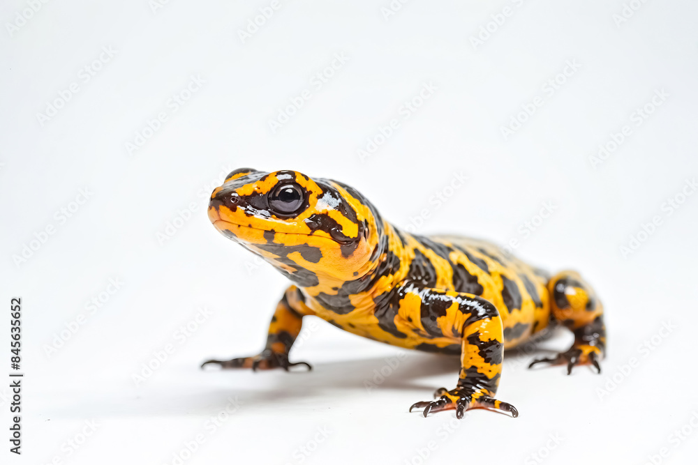 Fototapeta premium Fire Salamander on White Background