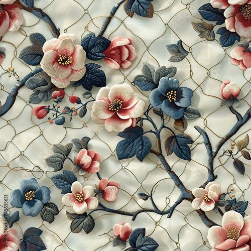 seamless botanical flower vintage pattern for Wallpaper, Fabric Prints, Home Décor, and Digital Backgrounds