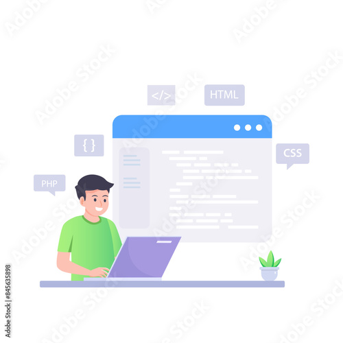 Web development modern flat design vector concept.