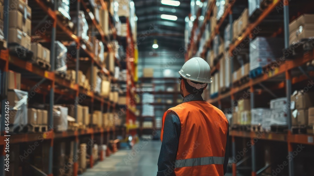 worker in warehouse logistics and distribution center industrial concept photo worker in warehouse logistics and distribution center industrial concept photo