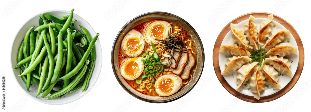 Japanese food on a plate png on transparent background Japanese food on a plate png on transparent background