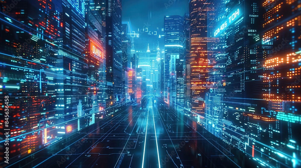 The Future of Wall Street, hologram techno, future The Future of Wall Street, hologram techno, future