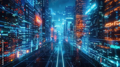 The Future of Wall Street, hologram techno, future