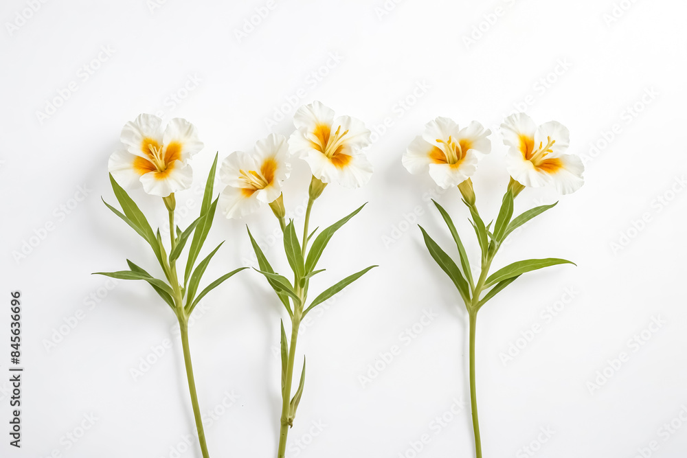 Obraz premium White Flowers on a White Background