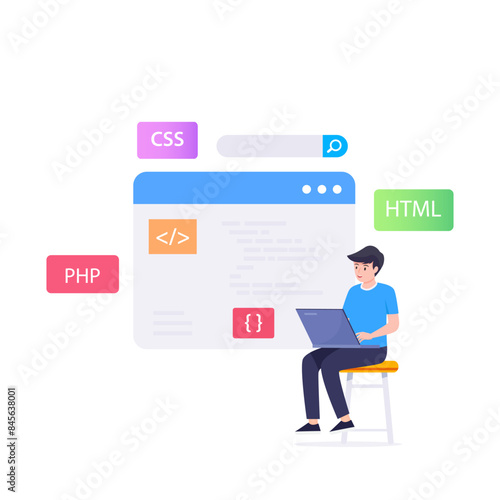 Web development modern flat design vector concept.
