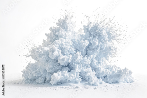 White Powder Explosion On White Background