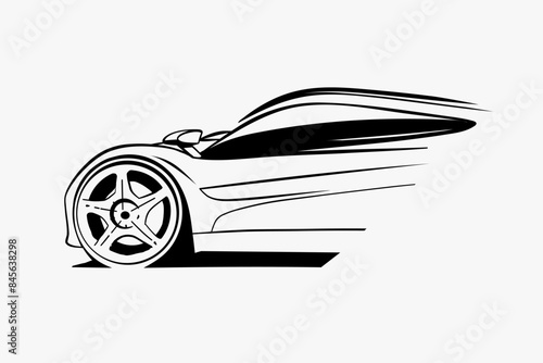 Sport car outline vector image. Vehicle art.