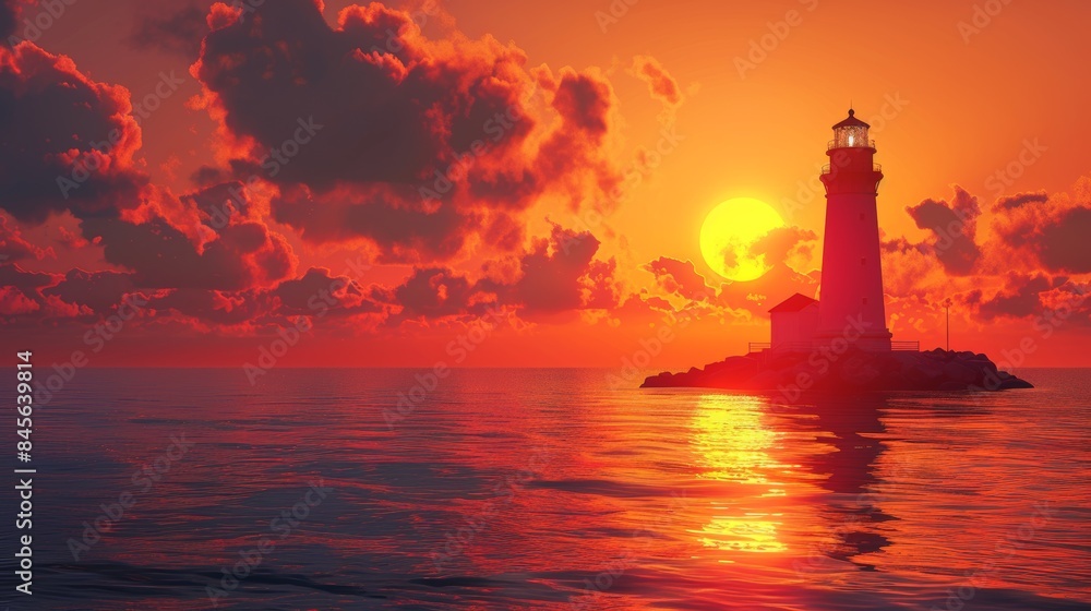 Serene Sunset at the Lighthouse – Navigational Beacon at Dusk. The peaceful end of the day with this picturesque sunset view at a lighthouse, serving as a guide over tranquil waters. Serene Sunset at the Lighthouse – Navigational Beacon at Dusk. The peaceful end of the day with this picturesque sunset view at a lighthouse, serving as a guide over tranquil waters.