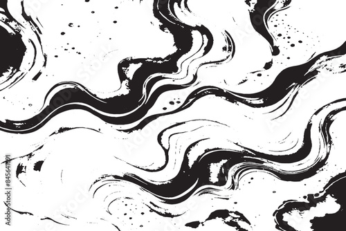 Wallpaper Mural Black and White Liquid Marble Pattern - Monochrome Abstract Background Torontodigital.ca
