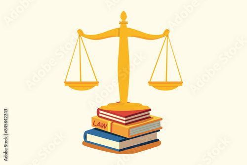 Law Concept. Colored flat vector illustration isolated.