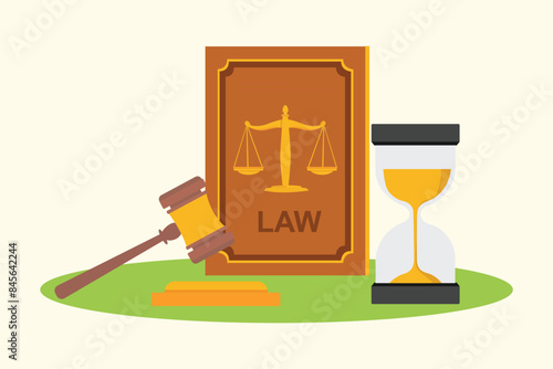Law Concept. Colored flat vector illustration isolated.