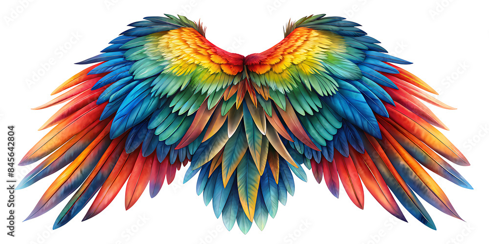 Obraz premium parrot wings isolated on white background. AI GENERATED