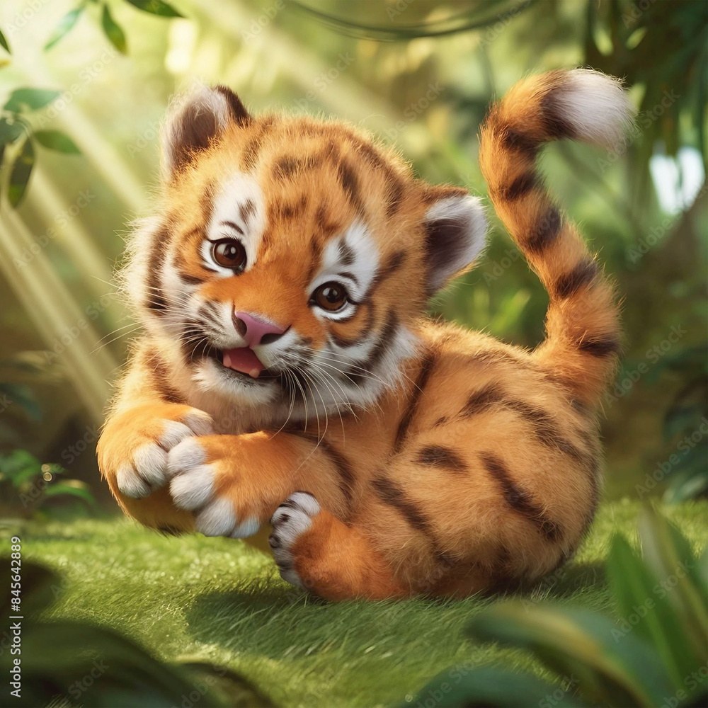 Obraz premium Cute baby tiger 