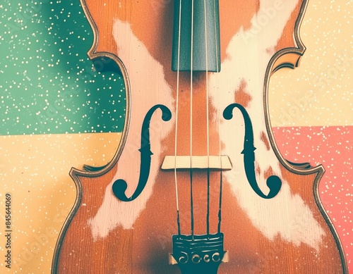 violin or viola on colorful background