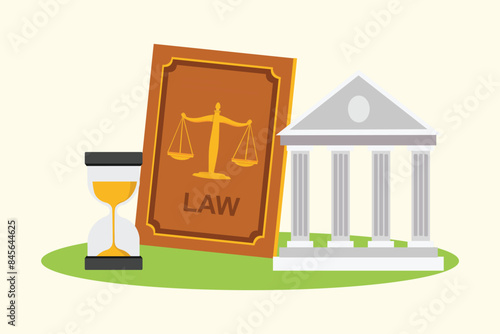 Law Concept. Colored flat vector illustration isolated.