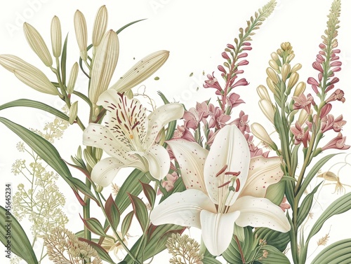 botanical illustration with...