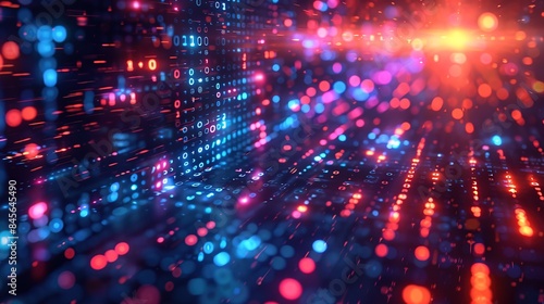 Wallpaper Mural An abstract digital background with binary code and AI algorithms running in the background Torontodigital.ca