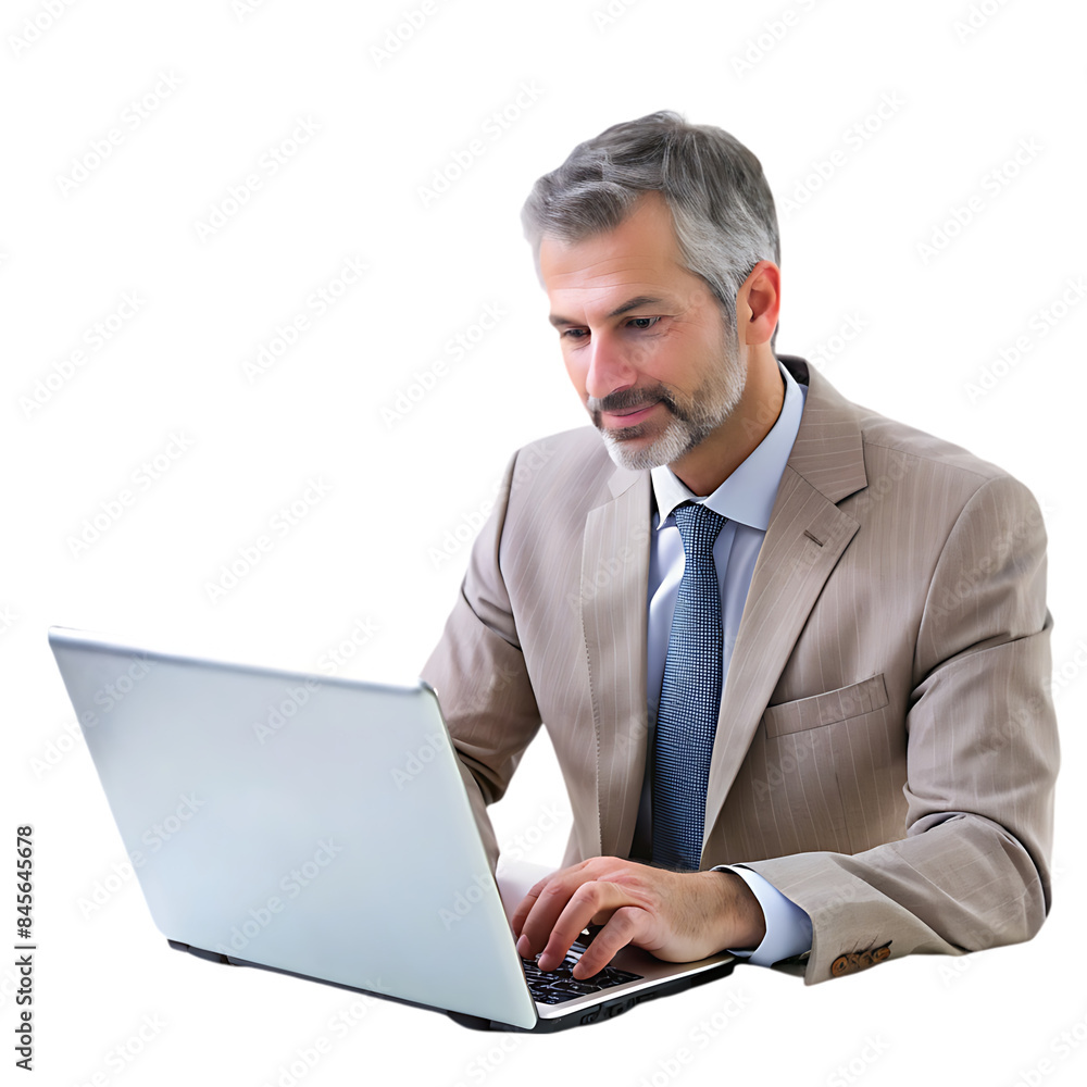 Handsome businessman working in a laptop Handsome businessman working in a laptop