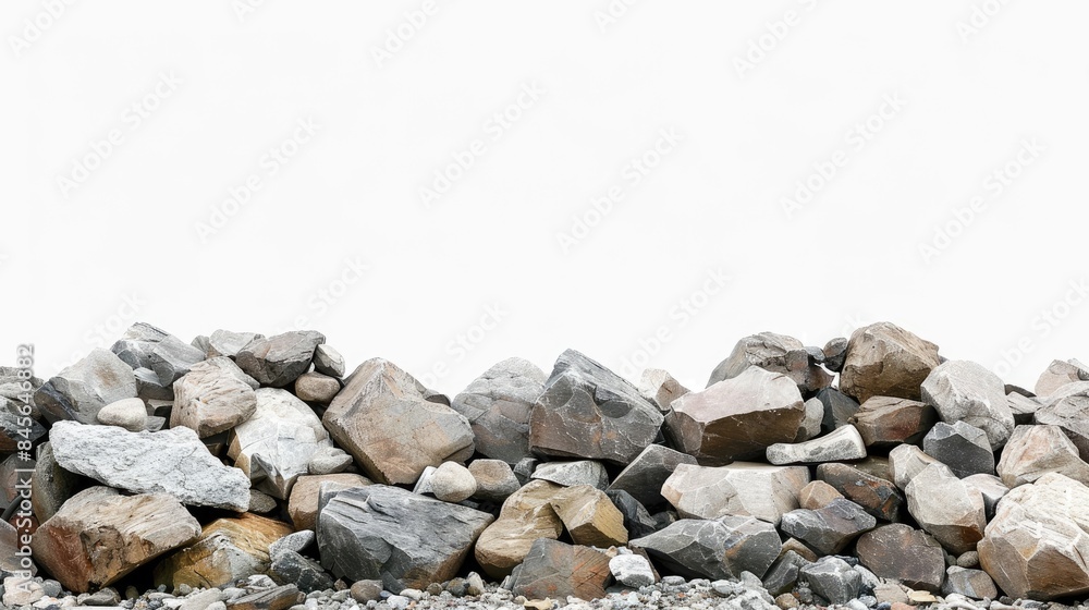 asteroid stones piled atop each other on a white background with a clipping path, presenting a panoramic photo ideal for landscaping or construction material use. asteroid stones piled atop each other on a white background with a clipping path, presenting a panoramic photo ideal for landscaping or construction material use.