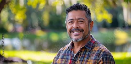 Smiling Mature Man Outdoors on a Sunny Day