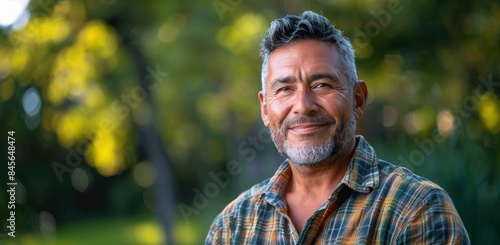 Smiling Mature Man Outdoors on a Sunny Day