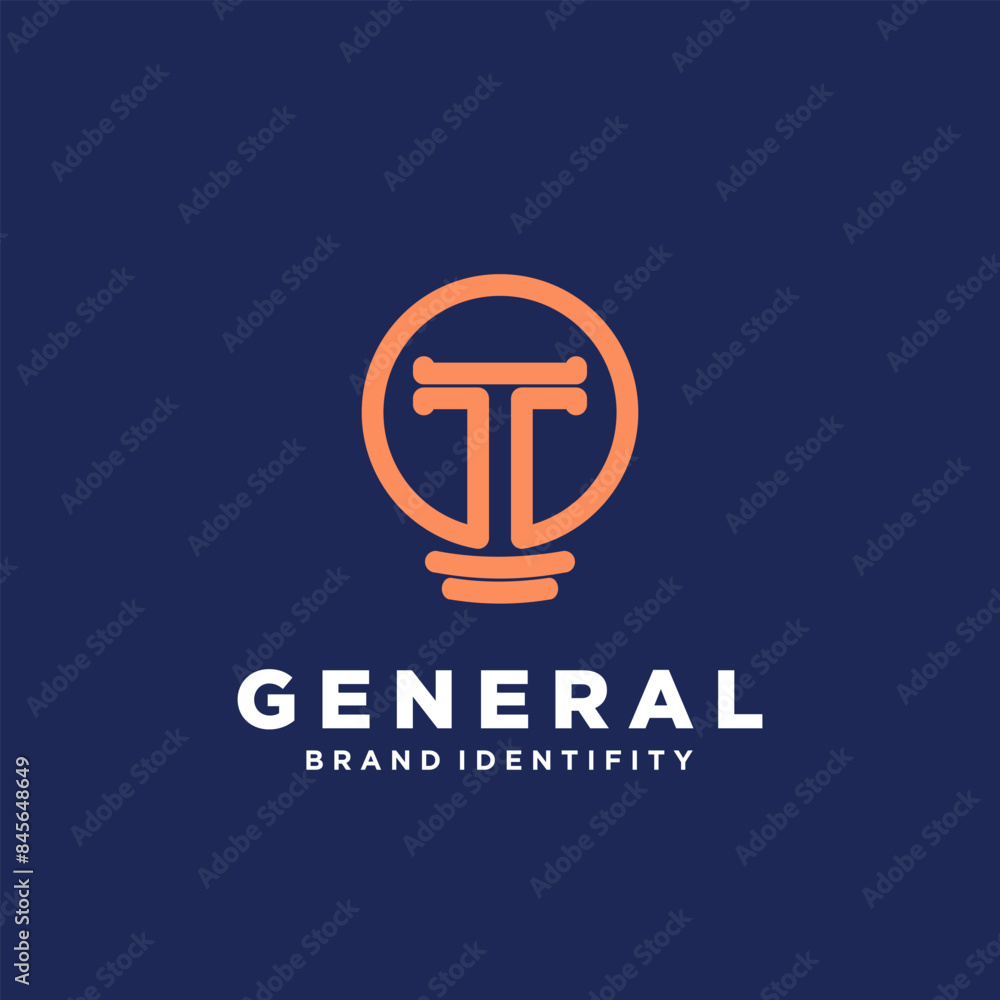 logo design in the form of a lamp or idea. with a geometric, flat style, without color gradations, with neat shapes logo design in the form of a lamp or idea. with a geometric, flat style, without color gradations, with neat shapes