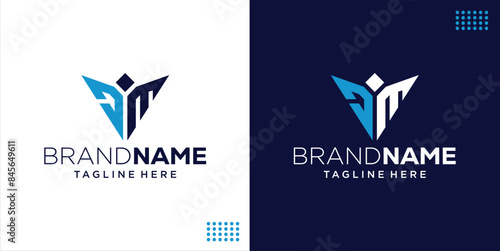 Creative DM Letter Humanity Logo, Design Inspiration, Illustration, Vector