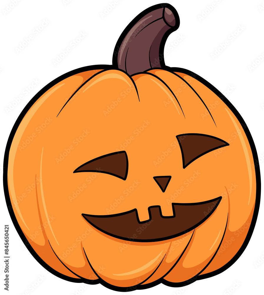 Fototapeta premium cartoon helloween pumpkin with a big smile clipart