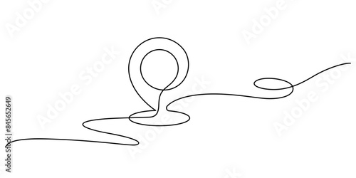 map pin icon hand drawn continuous line drawing