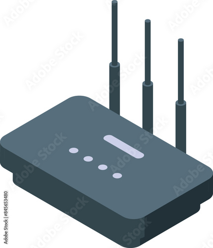 Modern wifi router is providing a wireless internet connection for a home office