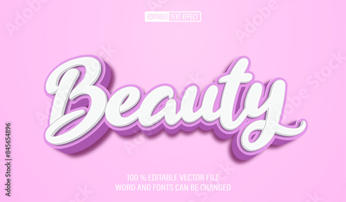 Editable 3d text style effect - Beauty caligraphy text effect Template