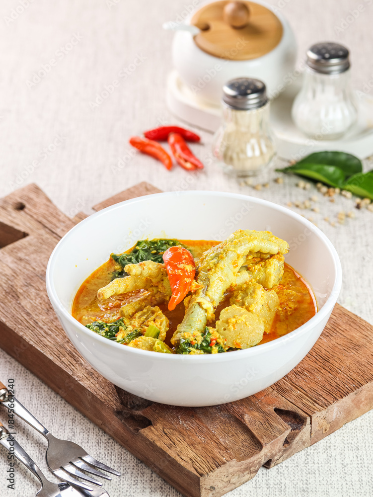 Typical Indonesian chicken rice with lots of spices Typical Indonesian chicken rice with lots of spices