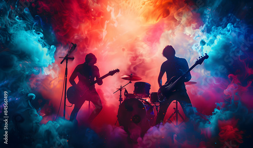 Rock band at concert