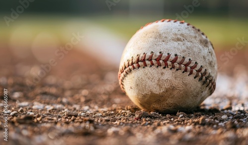 Baseball Lying in Green Grass on a Sunny Day