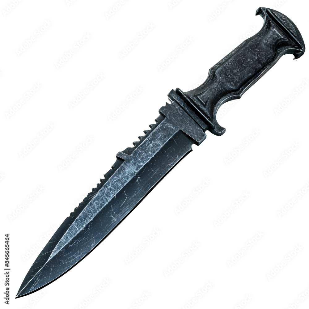 Combat knife die cut PNG style isolated on white and transparent background Combat knife die cut PNG style isolated on white and transparent background