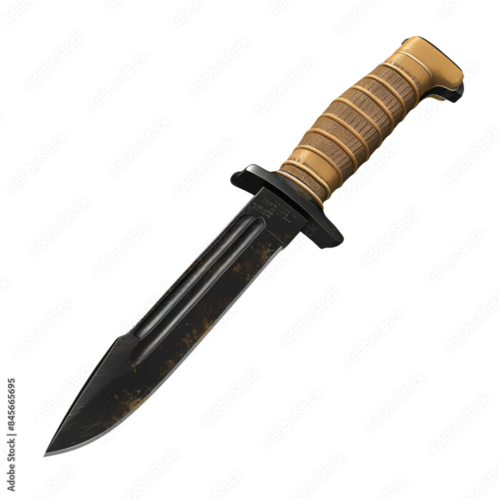 Combat knife die cut PNG style isolated on white and transparent background Combat knife die cut PNG style isolated on white and transparent background