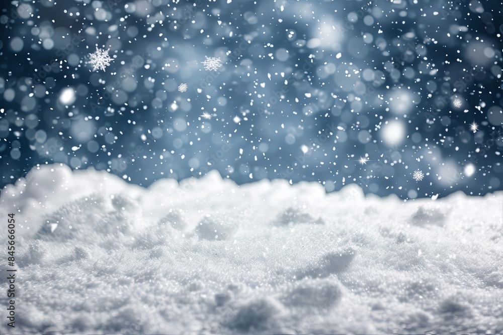 A close-up of a snow-covered field during snowfall, with snowflakes in focus, creates a serene winter scene, capturing the beauty of nature's dance A close-up of a snow-covered field during snowfall, with snowflakes in focus, creates a serene winter scene, capturing the beauty of nature's dance