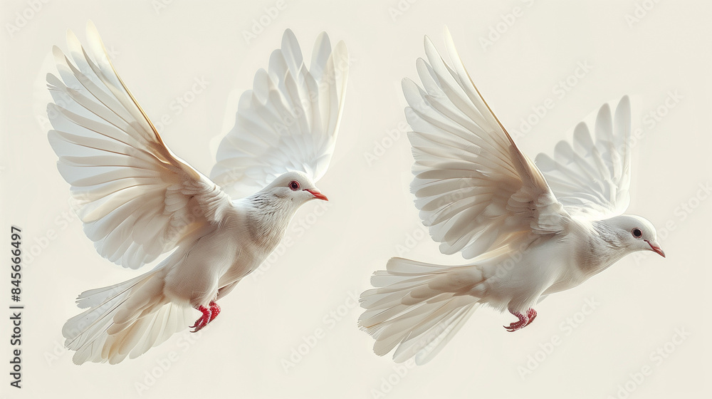 Winged Wonders: Two Doves Soaring in Perfect Harmony ,generated by IA Winged Wonders: Two Doves Soaring in Perfect Harmony ,generated by IA