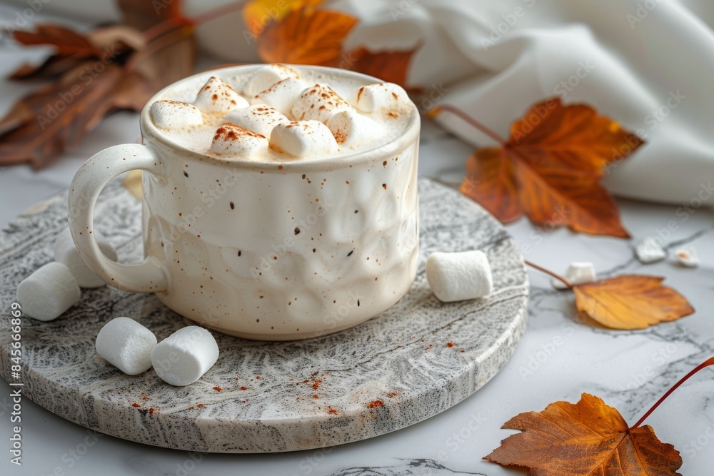 A Cozy Autumn Morning With Marshmallow-Topped Hot Cocoa A Cozy Autumn Morning With Marshmallow-Topped Hot Cocoa