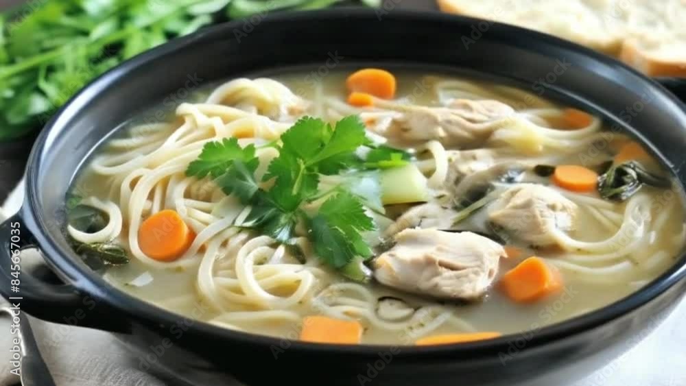 Year-Round Comfort: Classic Chicken Noodle Soup 4K Video Year-Round Comfort: Classic Chicken Noodle Soup 4K Video