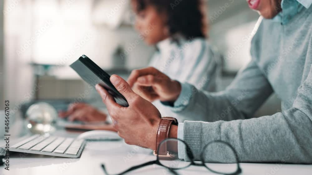 custom made wallpaper toronto digitalOffice, tablet and hands of business people for planning, online networking and internet. Coworking space, corporate and person on digital technology for research project, website and report at desk