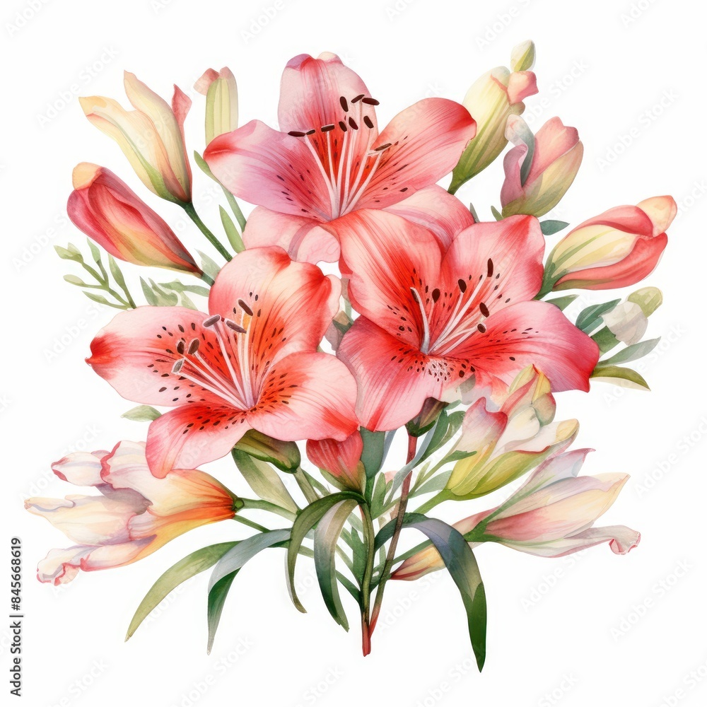 Fototapeta premium Alstroemeria, isolated on white background