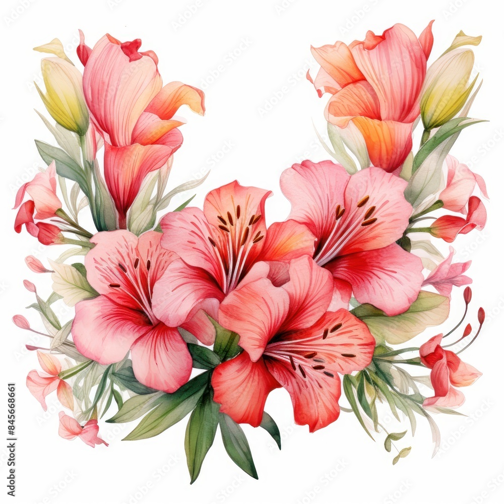 Fototapeta premium Alstroemeria, isolated on white background